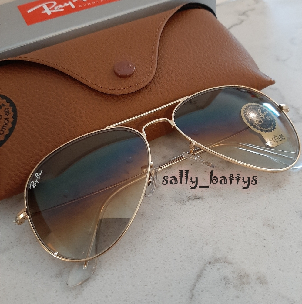 RayBan (Store Display) Aviator Gradient Brown Lenses RB3025 - Picture 6 of 13